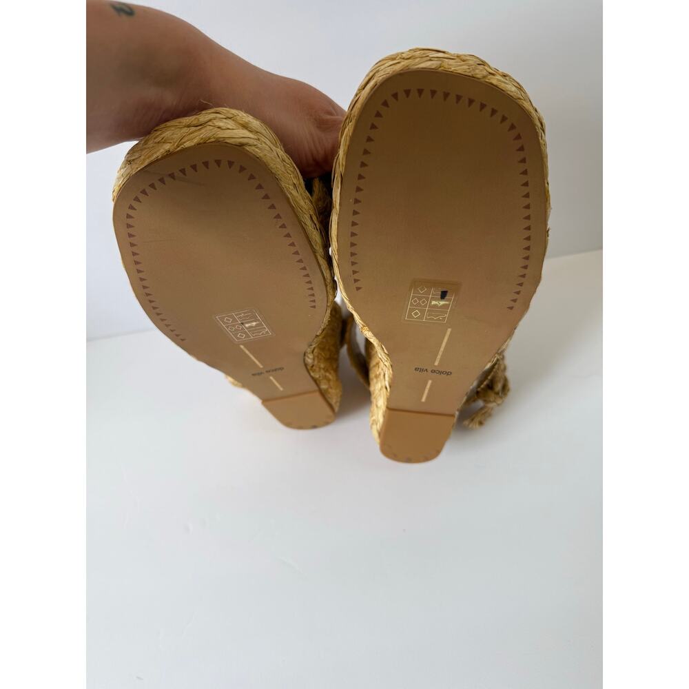 Dolce Vita Women Aldona Crisscross Ankle Strap Espadrille Wedge Sandal Raffia 11 - Picture 6 of 7